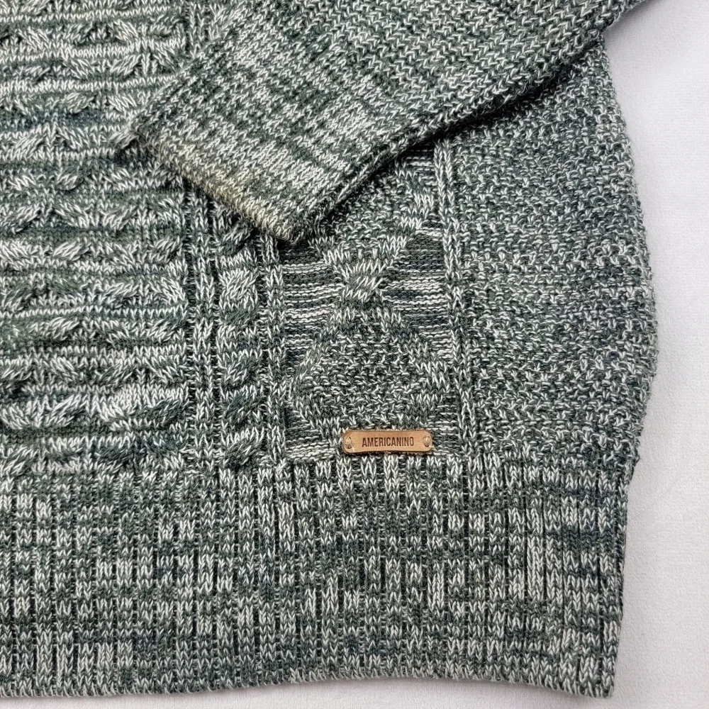 Vintage‎ Americanino Italy 100% Algodon heathered green crew neck sweater B26